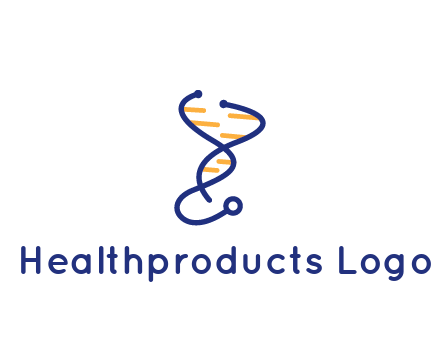 stethoscope like DNA strand medical logo