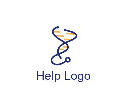 stethoscope like DNA strand medical logo