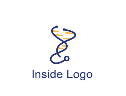 stethoscope like DNA strand medical logo