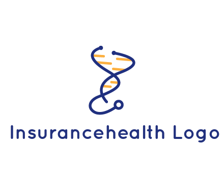 stethoscope like DNA strand medical logo