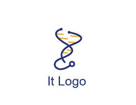 stethoscope like DNA strand medical logo