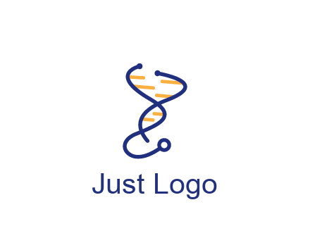 stethoscope like DNA strand medical logo