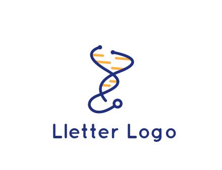 stethoscope like DNA strand medical logo