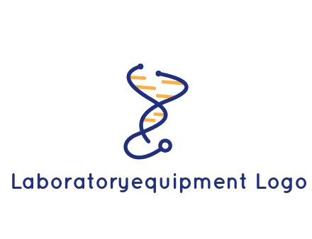 stethoscope like DNA strand medical logo