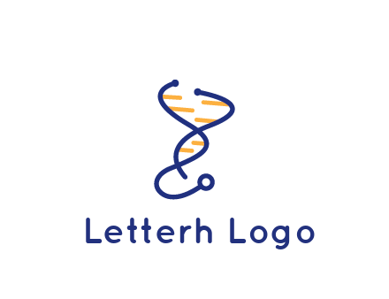 stethoscope like DNA strand medical logo