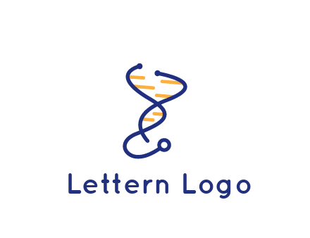 stethoscope like DNA strand medical logo