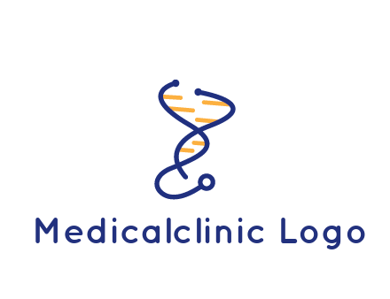 stethoscope like DNA strand medical logo