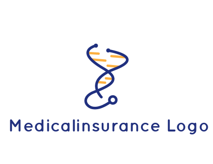 stethoscope like DNA strand medical logo