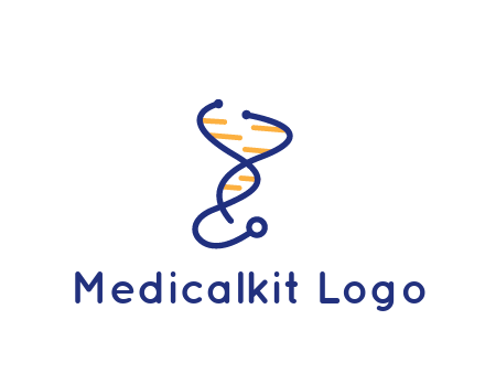 stethoscope like DNA strand medical logo