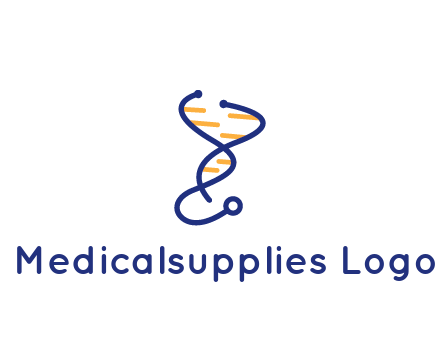 stethoscope like DNA strand medical logo