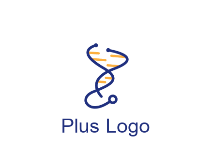 stethoscope like DNA strand medical logo