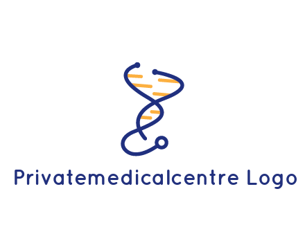 stethoscope like DNA strand medical logo