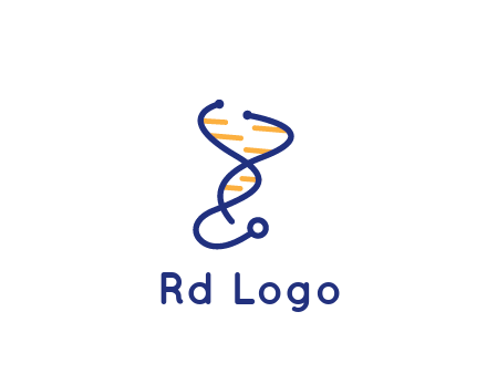 stethoscope like DNA strand medical logo