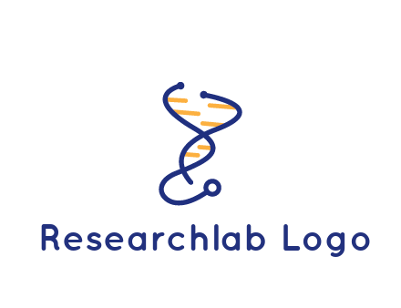 stethoscope like DNA strand medical logo