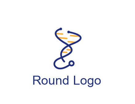 stethoscope like DNA strand medical logo