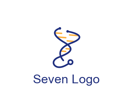 stethoscope like DNA strand medical logo