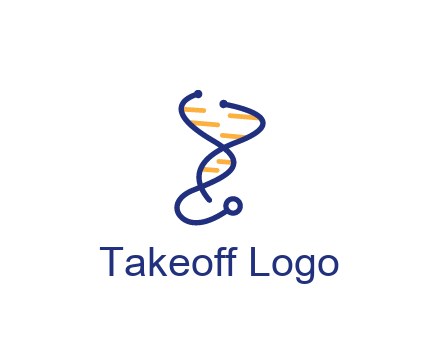 stethoscope like DNA strand medical logo