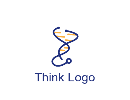 stethoscope like DNA strand medical logo