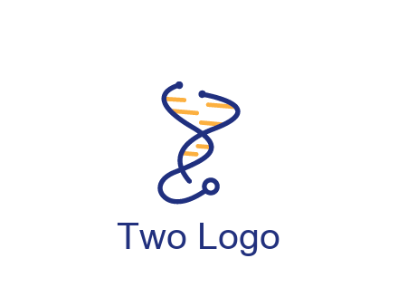 stethoscope like DNA strand medical logo