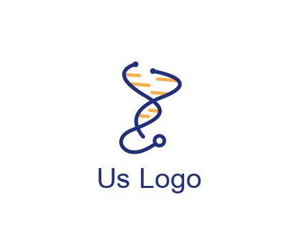 stethoscope like DNA strand medical logo