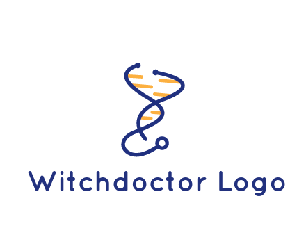 stethoscope like DNA strand medical logo