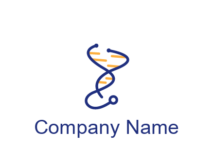 stethoscope like DNA strand medical logo