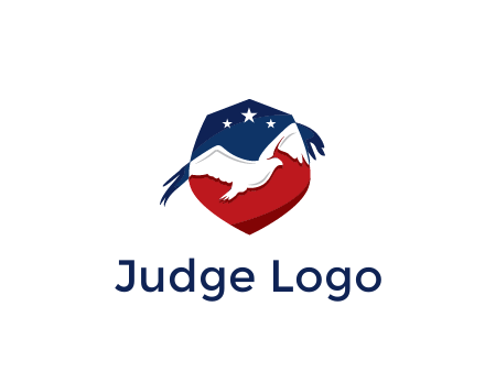 American flag badge with eagle legal logo