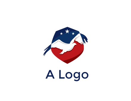 American flag badge with eagle legal logo