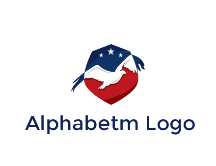 American flag badge with eagle legal logo