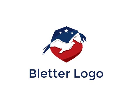 American flag badge with eagle legal logo