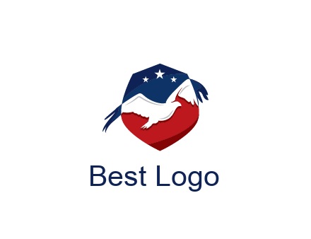 American flag badge with eagle legal logo
