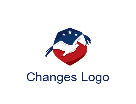 American flag badge with eagle legal logo