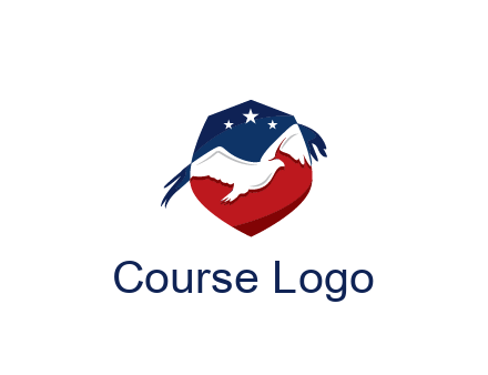 American flag badge with eagle legal logo