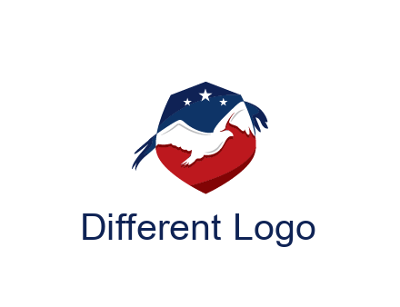 American flag badge with eagle legal logo