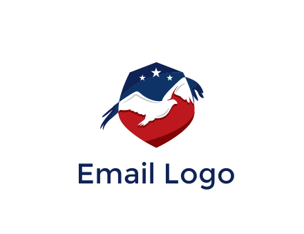 American flag badge with eagle legal logo