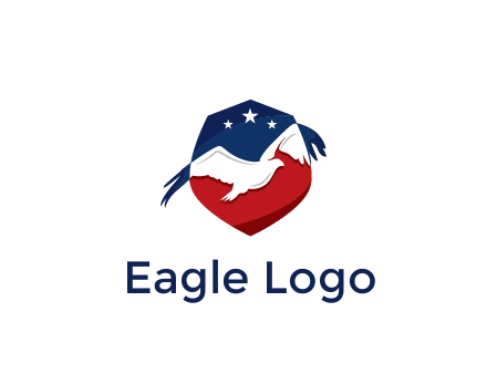 American flag badge with eagle legal logo