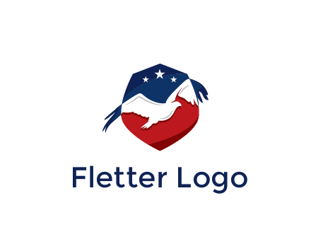 American flag badge with eagle legal logo