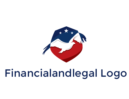 American flag badge with eagle legal logo