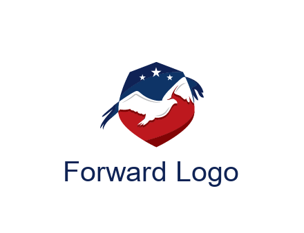 American flag badge with eagle legal logo