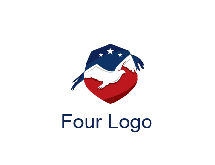 American flag badge with eagle legal logo