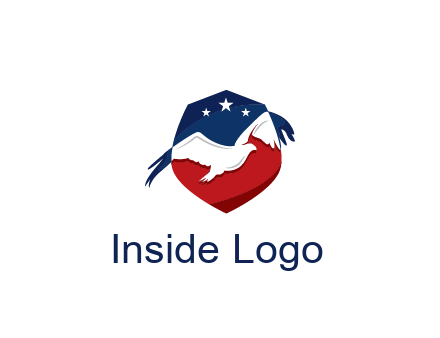 American flag badge with eagle legal logo
