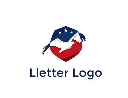 American flag badge with eagle legal logo