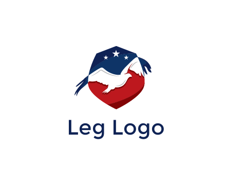 American flag badge with eagle legal logo