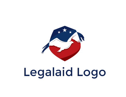 American flag badge with eagle legal logo