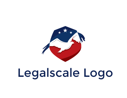 American flag badge with eagle legal logo