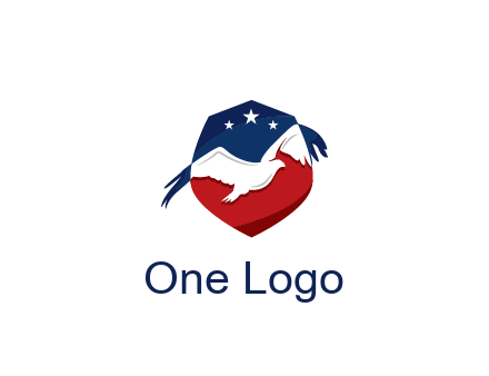 American flag badge with eagle legal logo