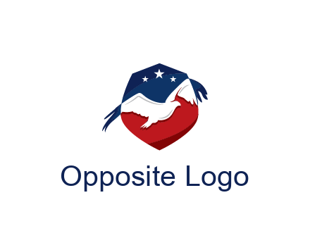 American flag badge with eagle legal logo
