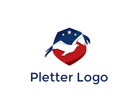 American flag badge with eagle legal logo