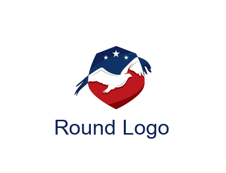 American flag badge with eagle legal logo