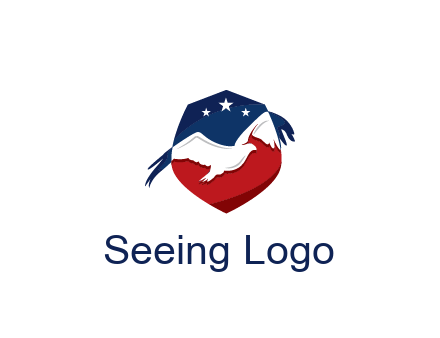 American flag badge with eagle legal logo